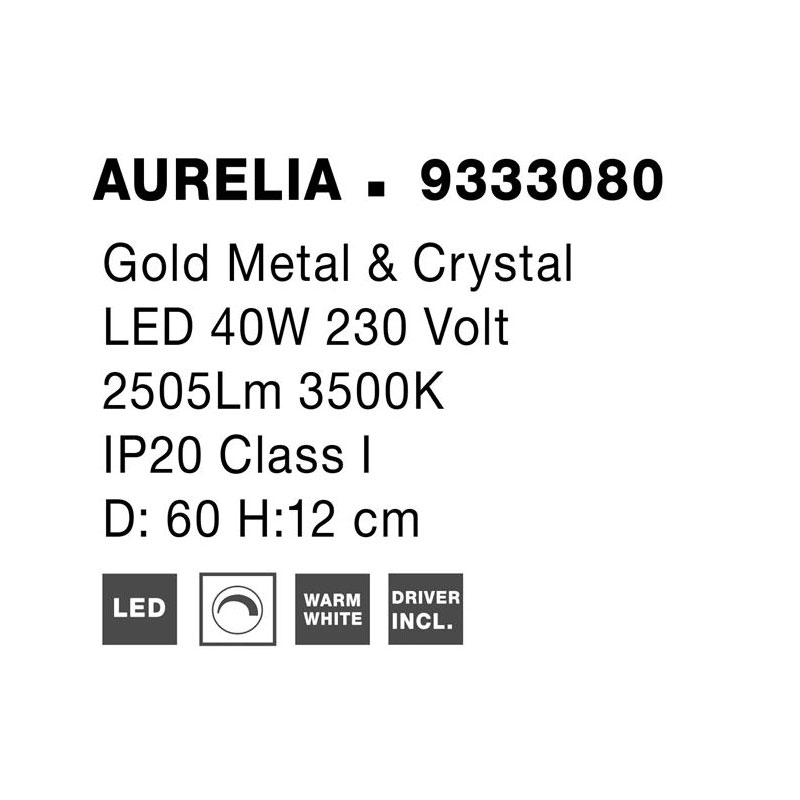 Lubinis šviestuvas AURELIA 9333080 dimeriuojamas